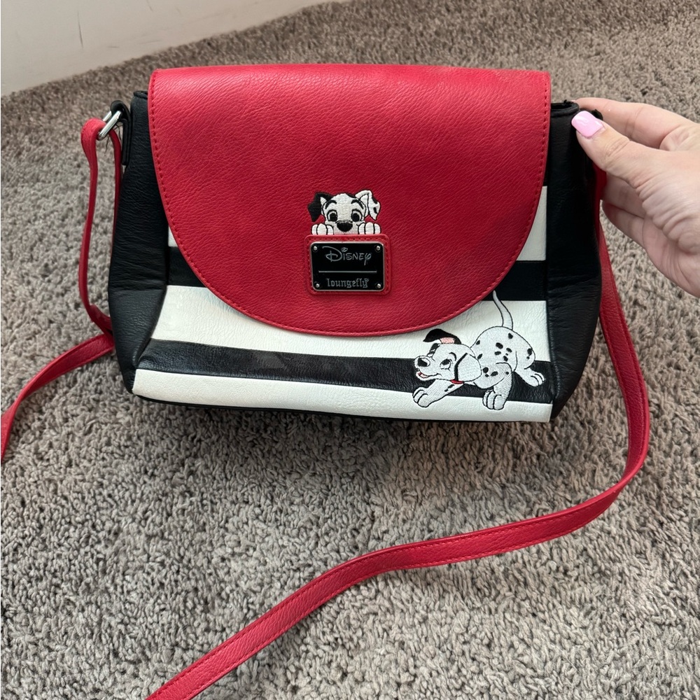 Loungefly Disney Dalmatians Red and Black Crossbody Bag